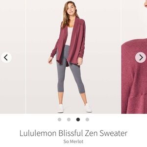 Lululemon Blissful Zen Sweater in So Merlot